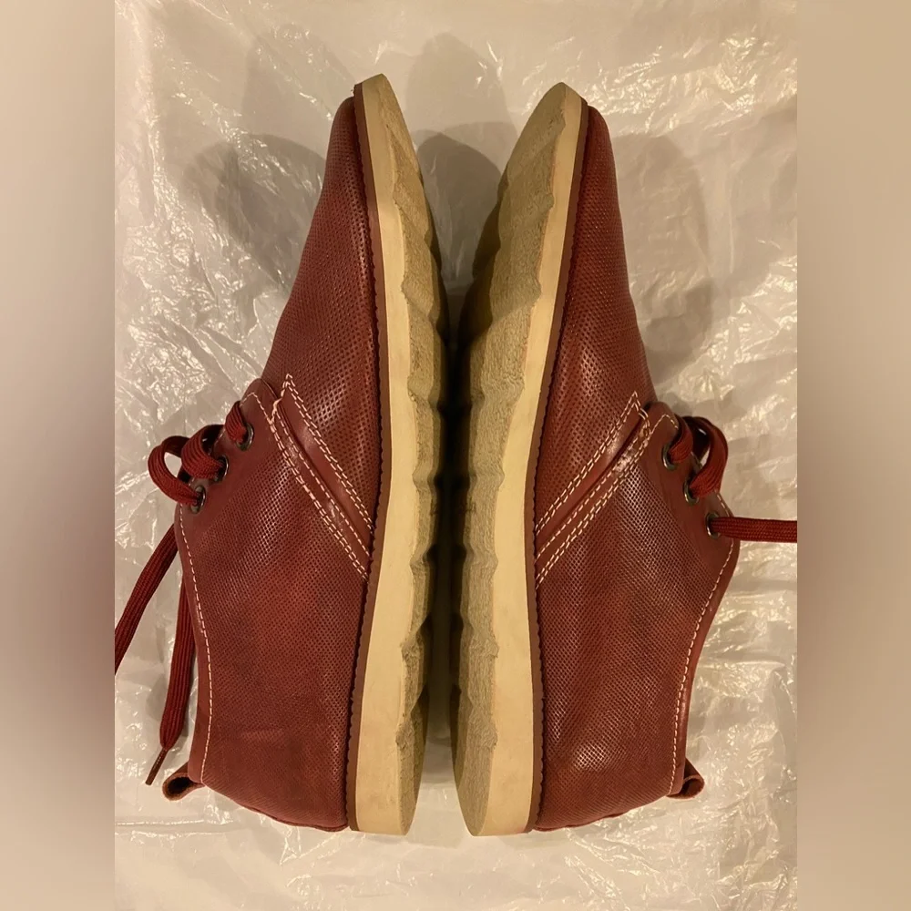Beta Leather Derbys Shoes cognac red lace up stitched men's size 9